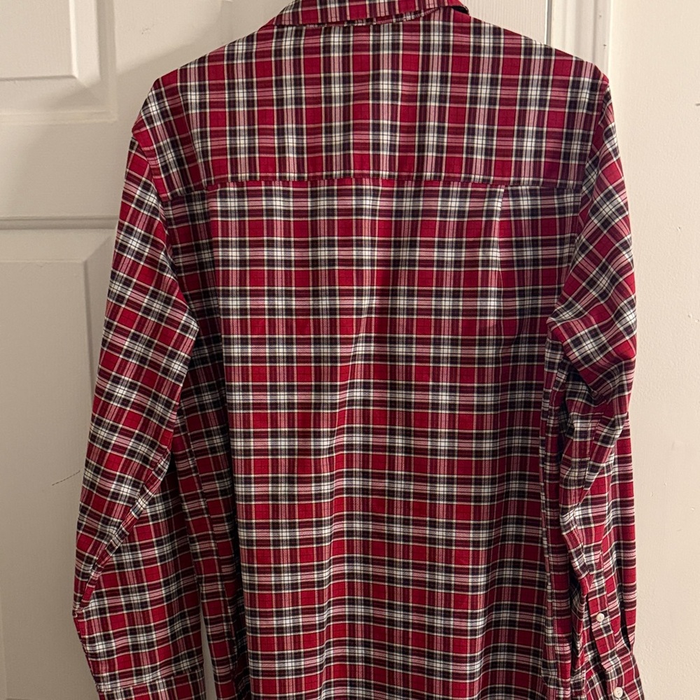 Chaps Red, White and Black Plaid Button-Down Shirt - Picture 4 of 4